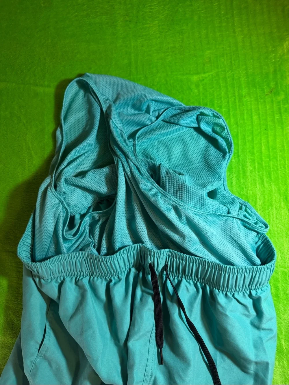Nike Men's Turquoise Swim Trunks with Black Drawcord